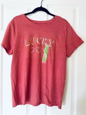 Lucky Brand Lucky in Love Graphic Tee Gold Foil Hearts